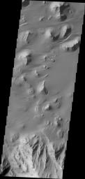 Sand is abundant of this portion of the floor of Ganges Chasma as captured by NASA's 2001 Mars Odyssey.