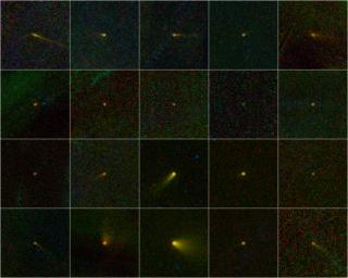 During its one-year mission, NASA's Wide-field Infrared Survey Explorer, mapped the entire sky in infrared light. Among the multitudes of astronomical bodies that have been discovered by the NEOWISE portion of the WISE mission are 20 comets.