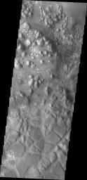 This image from NASA's Mars Odyssey shows part of the eastern region of Aram Chaos.
