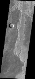 Some of the most pristine volcanic flows on Mars are from Arsia Mons as shown in this image captured by NASA's Mars Odyssey.