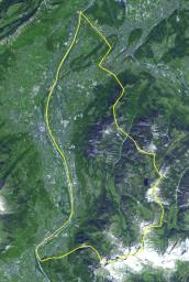 This image acquired by NASA's Terra spacecraft is of the Principality of Liechtenstein, a landlocked alpine country between Austria and Switzerland.