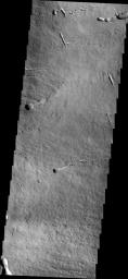 Taken by NASA's 2001 Mars Odyssey spacecraft, this image of the northeastern flank of Ascraeus Mons shows several volcanic channels.