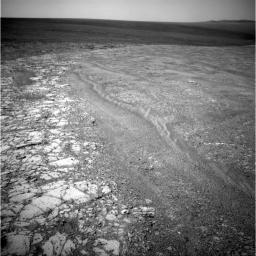 NASA's Mars Exploration Rover Opportunity recorded this view of the western edge of 'Cape York,' a segment of the rim of Endeavour Crater. A bright vein, informally named 'Homestake,' is visible on the right side of the image.