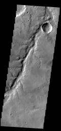 This image from NASA's 2001 Mars Odyssey spacecraft shows a portion of Samara Valles.