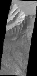This image from NASA's 2001 Mars Odyssey spacecraft shows part of Candor Chasma.