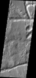 The channel-like features in image captured by NASA's 2001 Mars Odyssey spacecraft are fracture sets related to the formation of Iani Chaos, which occurs directly north of the image.