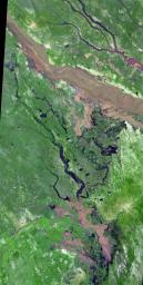 NASA's Terra spacecraft flew over South Africa and Zimbabwe where week-long torrential rains swelled the Limpopo River in Jan. 2013.
