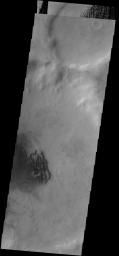 The dunes in this image are located on the floor of an unnamed crater in Noachis Terra on Mars as seen by NASA's 2001 Mars Odyssey spacecraft.