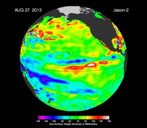 New data from NASA's Jason-2 satellite show near-normal sea surface heights in the equatorial Pacific Ocean persisting for a 16th straight month.