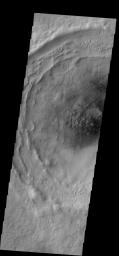This image captured by NASA's 2001 Mars Odyssey spacecraft shows the dunes on the floor of Bogia Crater, a crater in Hellas Planitia.