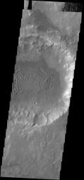 This image shows dunes in and around a crater located on the floor of the much larger Herschel Crater as seen by NASA's 2001 Mars Odyssey spacecraft.