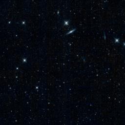 This is one of the first images captured by the revived NEOWISE mission, after more than two years of hibernation. It shows a patch of sky in the constellation Canes Venatici, or the Hunting Dogs.