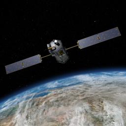 This most recent artist's rendering shows NASA's Orbiting Carbon Observatory (OCO)-2, one of five new NASA Earth science missions set to launch in 2014, and one of three managed by the Jet Propulsion Laboratory (JPL).