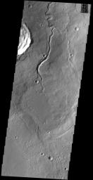 Like the previous image from NASA's 2001 Mars Odyssey spacecraft, this one shows one of the many unnamed channels on the northern margin of Arabia Terra.