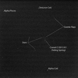 Researchers used the Pancam on NASA's Mars Exploration Rover Opportunity to capture this view of comet C/2013 A1 Siding Spring as it flew near Mars on Oct. 19, 2014.