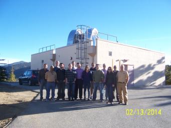 NASA's Optical PAyload for Lasercomm Science (OPALS) operations team is seen at the Optical Communications Telescope Laboratory ground station during an operations planning retreat on February 13, 2014.