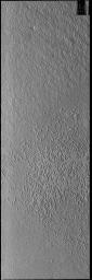 This image from NASA's 2001 Mars Odyssey spacecraft is of the south pole and shows a surface with numerous oval depressions. This texture has been described as looking like swiss cheese.