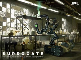 This artist's concept shows Surrogate, a robot that could one day assist in disasters or hazardous situations such as a dangerous chemical laboratory.