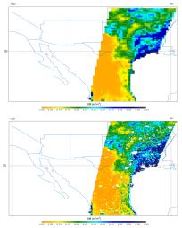 Southern U.S. SMAP soil moisture retrievals from April 27, 2015, when severe storms were affecting Texas.