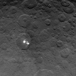 The brightest spots on dwarf planet Ceres are seen in this image taken by NASA's Dawn spacecraft on June 6, 2015.
