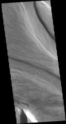 This image captured by NASA's 2001 Mars Odyssey spacecraft shows a small portion of Kasei Valles.