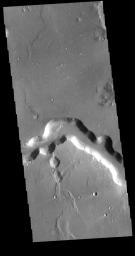 This image captured by NASA's 2001 Mars Odyssey spacecraft shows a portion of Bahram Vallis.
