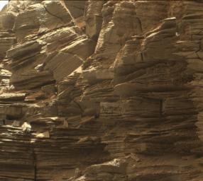 This view from the Mast Camera (Mastcam) in NASA's Curiosity Mars rover shows finely layered rocks within the 'Murray Buttes' region on lower Mount Sharp.