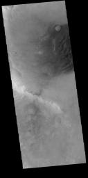 This image captured by NASA's 2001 Mars Odyssey spacecraft shows part of Noachis Terra, including several large dunes on the floor of an unnamed crater.