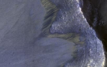 Recurring Slope Lineae (called 'RSL') are seasonally-repeating dark flows that are active at the warmest times of the year as shown in this image from NASA's Mars Reconnaissance Orbiter.