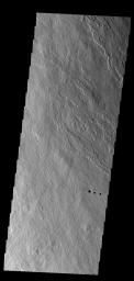 This image captured by NASA's 2001 Mars Odyssey spacecraft shows lava flows that originated from Arsia Mons.