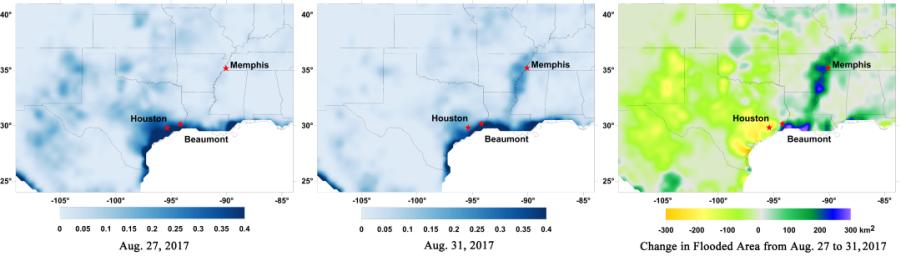 Data from NASA's Soil Moisture Active Passive (SMAP) satellite have been used to create new surface flooding maps of Southeast Texas and the Tennessee Valley following Hurricane Harvey.