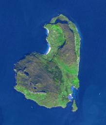 The island of Eigg is one of the small isles in the Scottish Inner Hebrides, south of the Skye peninsula. This image from NASA's Terra spacecraft was acquired on September 18, 2015.