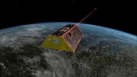 Artist's rendering of the twin spacecraft of the Gravity Recovery and Climate Experiment Follow-On (GRACE-FO) mission, scheduled to launch in May, 2018.