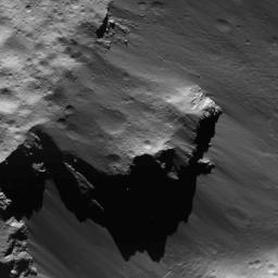 This image of a detached large block from Urvara Crater's rim on Ceres was obtained by NASA's Dawn spacecraft on July 16, 2018 from an altitude of about 35 miles (56 kilometers).