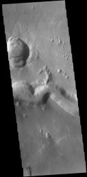 This image from NASA's Mars Odyssey shows a small section of Nirgal Vallis. Nirgal Vallis is located in Noachis Terra.