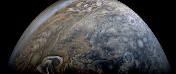 NASA's Juno spacecraft captured this stunning Jovian cloudscape, as the spacecraft performed its 11th close flyby of Jupiter.