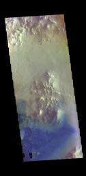 This image from NASA's Mars Odyssey shows the floor of an unnamed crater in Arabia Terra.