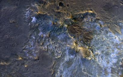 This image acquired on November 30, 2018 by NASA's Mars Reconnaissance Orbiter, shows a complex crater, where we see bedrock in several locations from different depths in the crust.