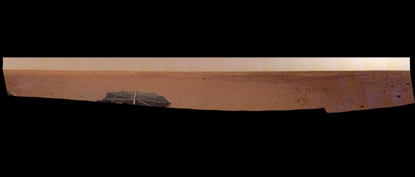 NASA's InSight spacecraft captured this panorama of its landing site on Dec. 9, 2018, the 14th Martian day, or sol, of its mission.