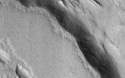 This image acquired on January 29, 2019 by NASA's Mars Reconnaissance Orbiter, shows the southern half of the picture is covered by a well-preserved lava flow.