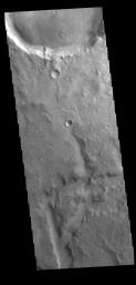 This image from NASA's Mars Odyssey shows a small section of an unnamed channel in Arabia Terra. This is just one of many channels dissecting the region.