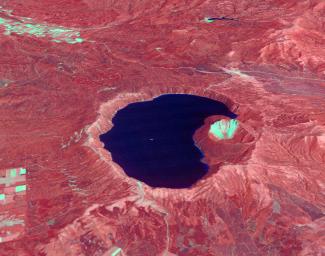 NASA's Terra spacecraft shows Japan's Lake Mashu on Hokkaido Island, one of the clearest lakes in the world.