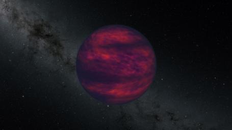 This artist's concept shows a brown dwarf, an object that is at least 13 times the mass of Jupiter but not massive enough to begin nuclear fusion in its core, which is the defining characteristic of a star.