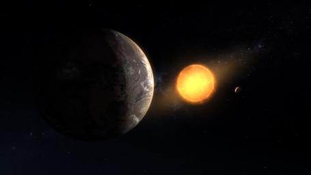 This artist's concept shows what exoplanet Kepler-1649c could look like on its surface.