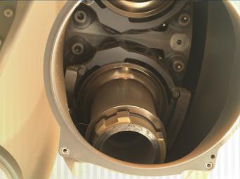 Taken on August 17, 2022, this image shows the back of Coring Bit 2 in the bit carousel of NASA's Perseverance Mars rover.