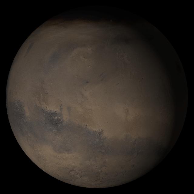 Область Элизий на общем виде поверхности виде Марса.