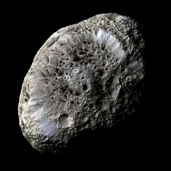 hyperion, with craters