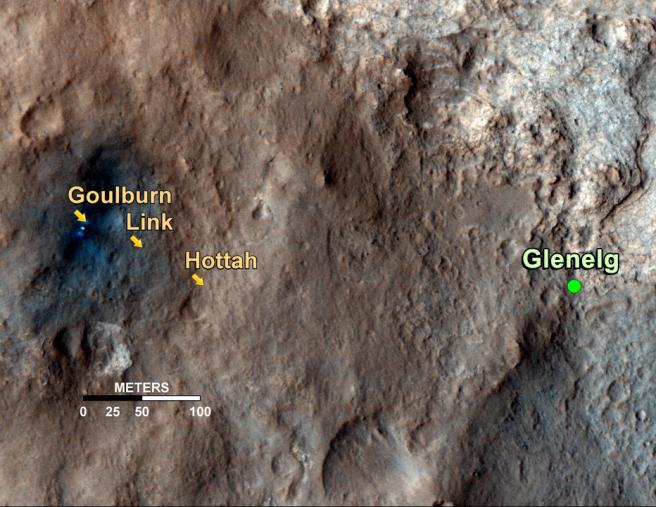 Die Reise von Goulburn nach Glenelg, Quelle: NASA/JPL-CalTech/University of Arizona