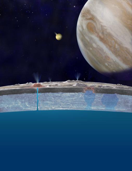 Artist's concept of Europa's oceans