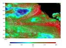 This image displays wind measurements taken by the satellite-borne NASA Scatterometer (NSCAT) during the last 10 days of May 1997, showing the relationship between the ocean and the atmosphere at the onset of the 1997-98 El Nio condition.